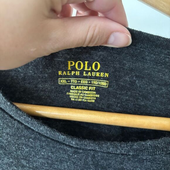 Polo by Ralph Lauren Black Long Sleeve Tee men’s XXL red pony logo - Picture 3 of 4